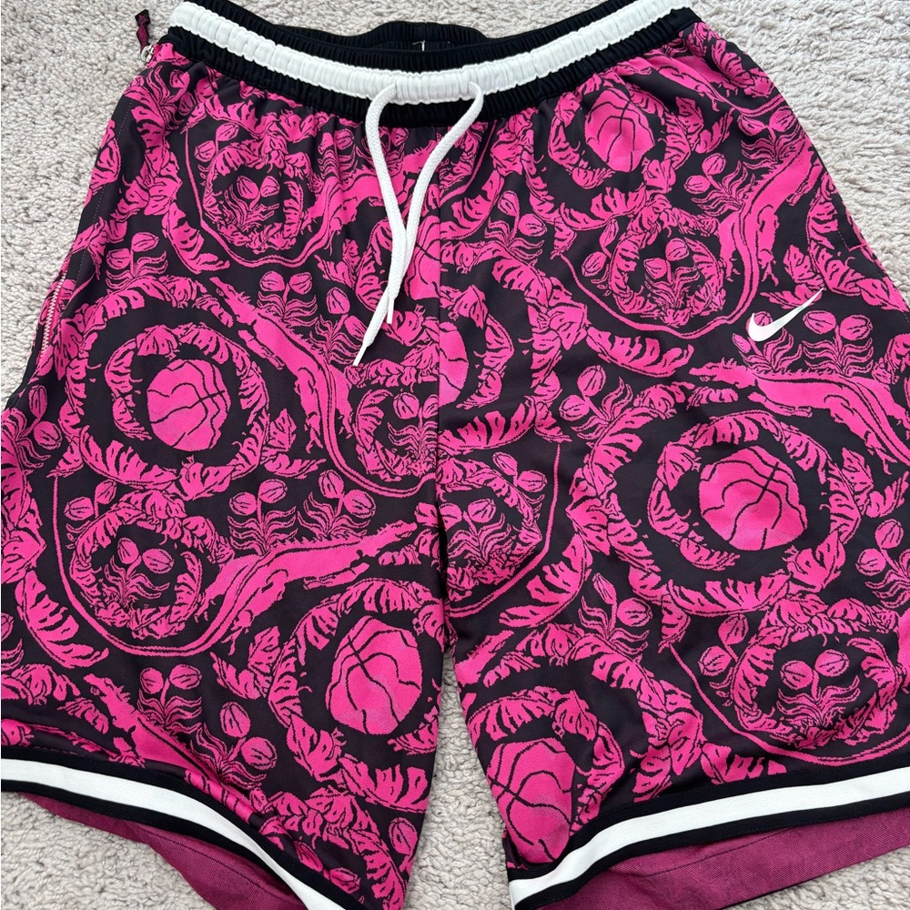Nike Black and Pink Floral Shorts